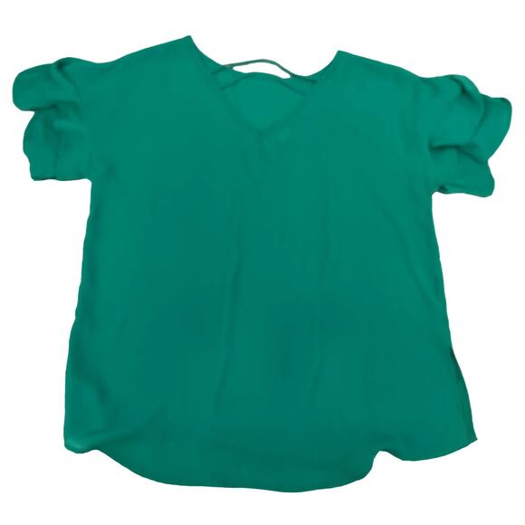 EUC Maurices Green Blouse Woman S Layered Sleeve - Picture 2 of 5